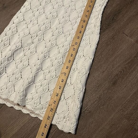 La Vie Rebecca Taylor Cream Crochet Dress Wool Blend With Lace Up Neck New XS - Picture 11 of 11